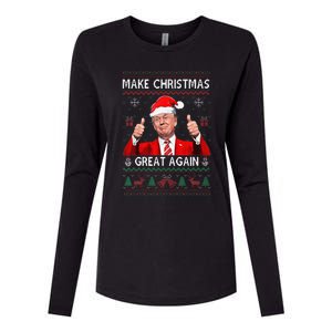 Funny Trump Make Christmas Great Again Ugly Sweater Xmas Womens Cotton Relaxed Long Sleeve T-Shirt