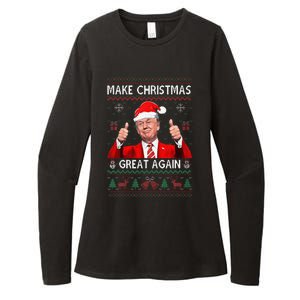 Funny Trump Make Christmas Great Again Ugly Sweater Xmas Womens CVC Long Sleeve Shirt