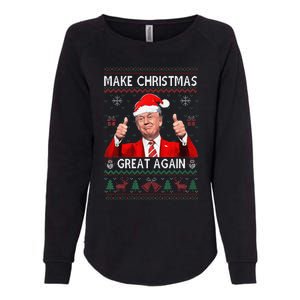 Funny Trump Make Christmas Great Again Ugly Sweater Xmas Womens California Wash Sweatshirt