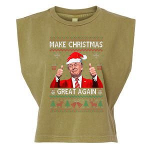 Funny Trump Make Christmas Great Again Ugly Sweater Xmas Garment-Dyed Women's Muscle Tee