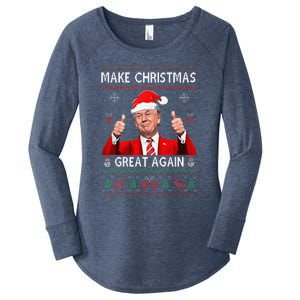 Funny Trump Make Christmas Great Again Ugly Sweater Xmas Women's Perfect Tri Tunic Long Sleeve Shirt