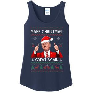 Funny Trump Make Christmas Great Again Ugly Sweater Xmas Ladies Essential Tank