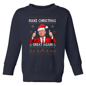 Funny Trump Make Christmas Great Again Ugly Sweater Xmas Toddler Sweatshirt