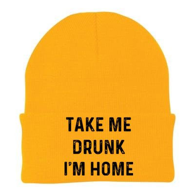 Funny Take Me Drunk I'm Home Quote Design Gift Knit Cap Winter Beanie