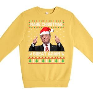 Funny Trump Make Christmas Great Again Ugly Sweater Xmas Cute Gift Premium Crewneck Sweatshirt