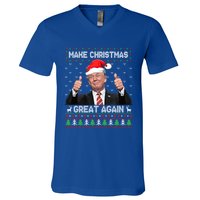 Funny Trump Make Christmas Great Again Ugly Sweater Xmas Cute Gift V-Neck T-Shirt