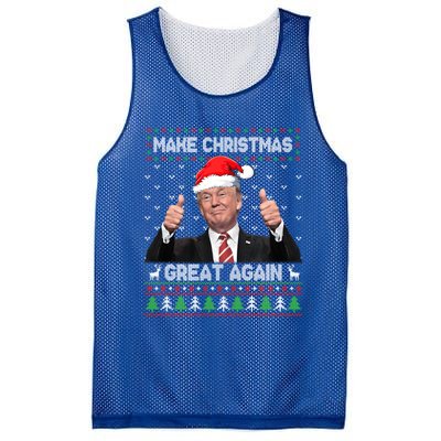 Funny Trump Make Christmas Great Again Ugly Sweater Xmas Cute Gift Mesh Reversible Basketball Jersey Tank