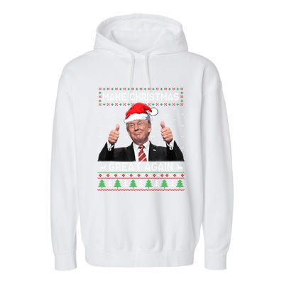 Funny Trump Make Christmas Great Again Ugly Sweater Xmas Cute Gift Garment-Dyed Fleece Hoodie