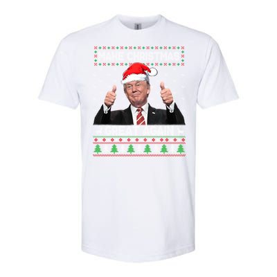 Funny Trump Make Christmas Great Again Ugly Sweater Xmas Cute Gift Softstyle CVC T-Shirt