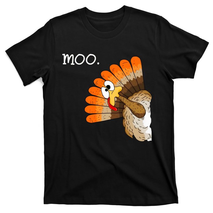 Funny Turkey Moo Cow Thanksgiving T-Shirt