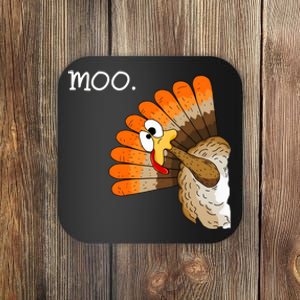 Funny Turkey Moo Cow Thanksgiving Coaster