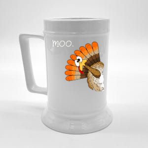 Funny Turkey Moo Cow Thanksgiving Beer Stein