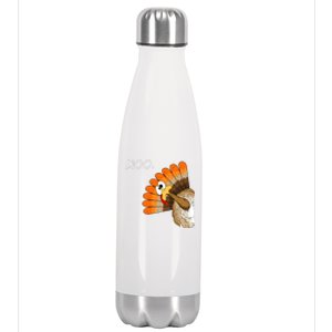 Funny Turkey Moo Cow Thanksgiving Stainless Steel Insulated Water Bottle