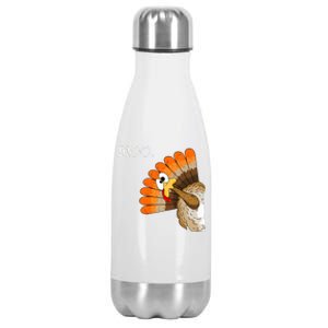 Funny Turkey Moo Cow Thanksgiving Stainless Steel Insulated Water Bottle