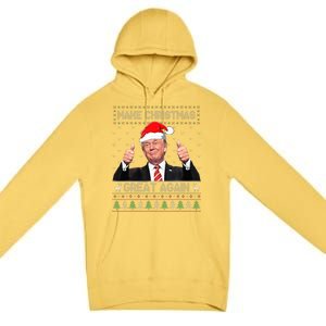 Funny Trump Make Christmas Great Again Ugly Sweater Xmas  Premium Pullover Hoodie