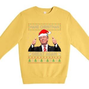 Funny Trump Make Christmas Great Again Ugly Sweater Xmas  Premium Crewneck Sweatshirt