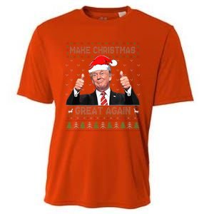 Funny Trump Make Christmas Great Again Ugly Sweater Xmas  Cooling Performance Crew T-Shirt