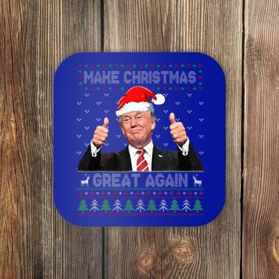 Funny Trump Make Christmas Great Again Ugly Sweater Xmas  Coaster