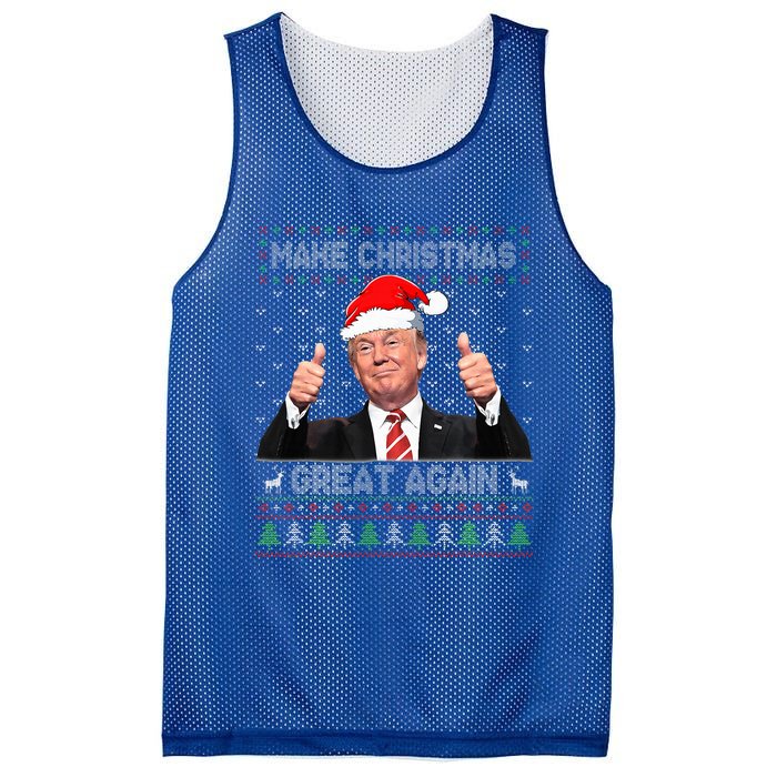 Funny Trump Make Christmas Great Again Ugly Sweater Xmas  Mesh Reversible Basketball Jersey Tank