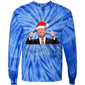 Funny Trump Make Christmas Great Again Ugly Sweater Xmas  Tie-Dye Long Sleeve Shirt