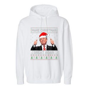 Funny Trump Make Christmas Great Again Ugly Sweater Xmas  Garment-Dyed Fleece Hoodie