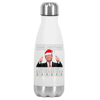 Funny Trump Make Christmas Great Again Ugly Sweater Xmas  Stainless Steel Insulated Water Bottle