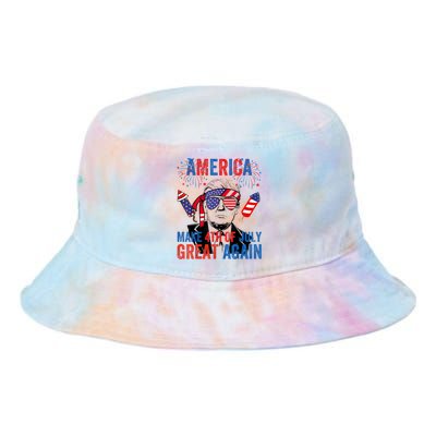 Fireworks Trump Make 4th Of July Great Again Glasses Flag Tie Dye Newport Bucket Hat