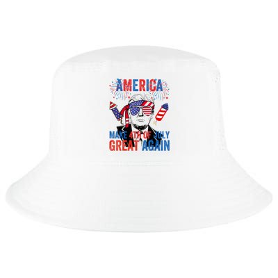 Fireworks Trump Make 4th Of July Great Again Glasses Flag Cool Comfort Performance Bucket Hat