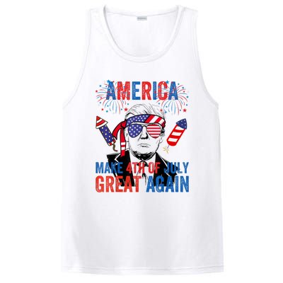 Fireworks Trump Make 4th Of July Great Again Glasses Flag PosiCharge Competitor Tank