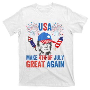 Fireworks Trump Make 4th Of July Again Us Hat Patriotic T-Shirt