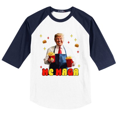 Funny Trump Mc Maga Fries Fast Food Gift Baseball Sleeve Shirt