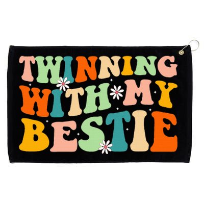 Funny Twin Matching Twins Day Friend Twinning With My Bestie Grommeted Golf Towel