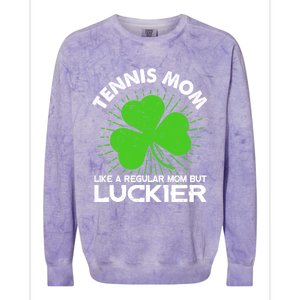 Funny Tennis Mom St Patrick's Day Lucky Irish Mama Gift Colorblast Crewneck Sweatshirt