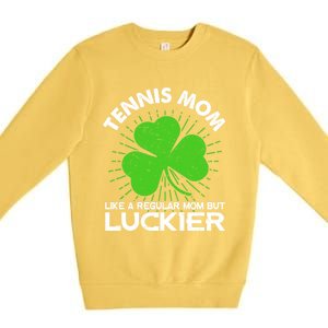 Funny Tennis Mom St Patrick's Day Lucky Irish Mama Gift Premium Crewneck Sweatshirt