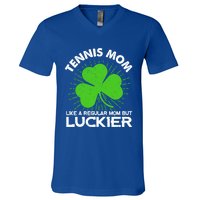 Funny Tennis Mom St Patrick's Day Lucky Irish Mama Gift V-Neck T-Shirt