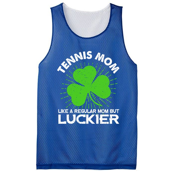 Funny Tennis Mom St Patrick's Day Lucky Irish Mama Gift Mesh Reversible Basketball Jersey Tank