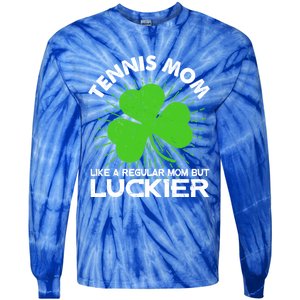 Funny Tennis Mom St Patrick's Day Lucky Irish Mama Gift Tie-Dye Long Sleeve Shirt