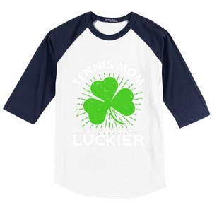 Funny Tennis Mom St Patrick's Day Lucky Irish Mama Gift Baseball Sleeve Shirt