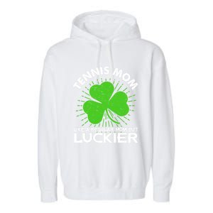 Funny Tennis Mom St Patrick's Day Lucky Irish Mama Gift Garment-Dyed Fleece Hoodie