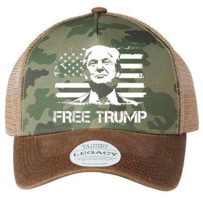 Free Trump Mug Shot Trump Not Guilty MugShot Legacy Tie Dye Trucker Hat