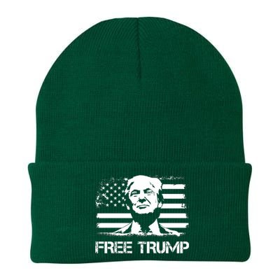 Free Trump Mug Shot Trump Not Guilty MugShot Knit Cap Winter Beanie