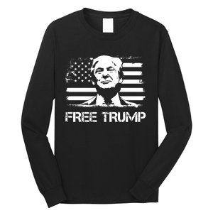 Free Trump Mug Shot Trump Not Guilty MugShot Long Sleeve Shirt