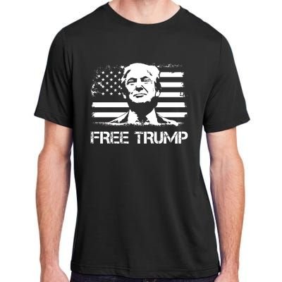 Free Trump Mug Shot Trump Not Guilty MugShot Adult ChromaSoft Performance T-Shirt