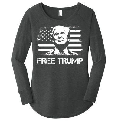 Free Trump Mug Shot Trump Not Guilty MugShot Women's Perfect Tri Tunic Long Sleeve Shirt