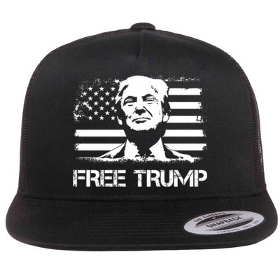 Free Trump Mug Shot Trump Not Guilty MugShot Flat Bill Trucker Hat