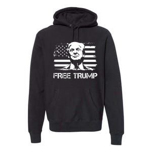 Free Trump Mug Shot Trump Not Guilty MugShot Premium Hoodie