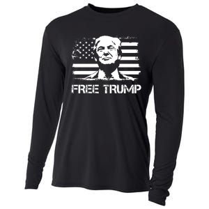 Free Trump Mug Shot Trump Not Guilty MugShot Cooling Performance Long Sleeve Crew