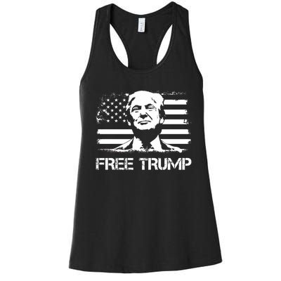 Free Trump Mug Shot Trump Not Guilty MugShot Women's Racerback Tank