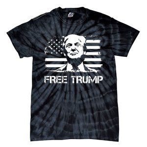 Free Trump Mug Shot Trump Not Guilty MugShot Tie-Dye T-Shirt