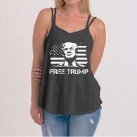 Free Trump Mug Shot Trump Not Guilty MugShot Women's Strappy Tank